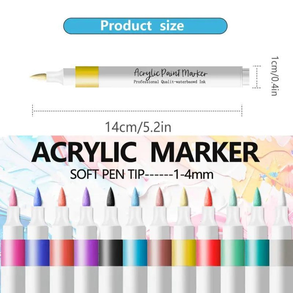 Rotuladores de pintura acrílica de 120 colores - Marcadores acrílicos multicolor, pinceles de pintura acrílica, rotuladores acrílicos para piedras, impermeables, juego de rotuladores acrílicos de punta de pincel, de secado rápido, ideales para pintar pied