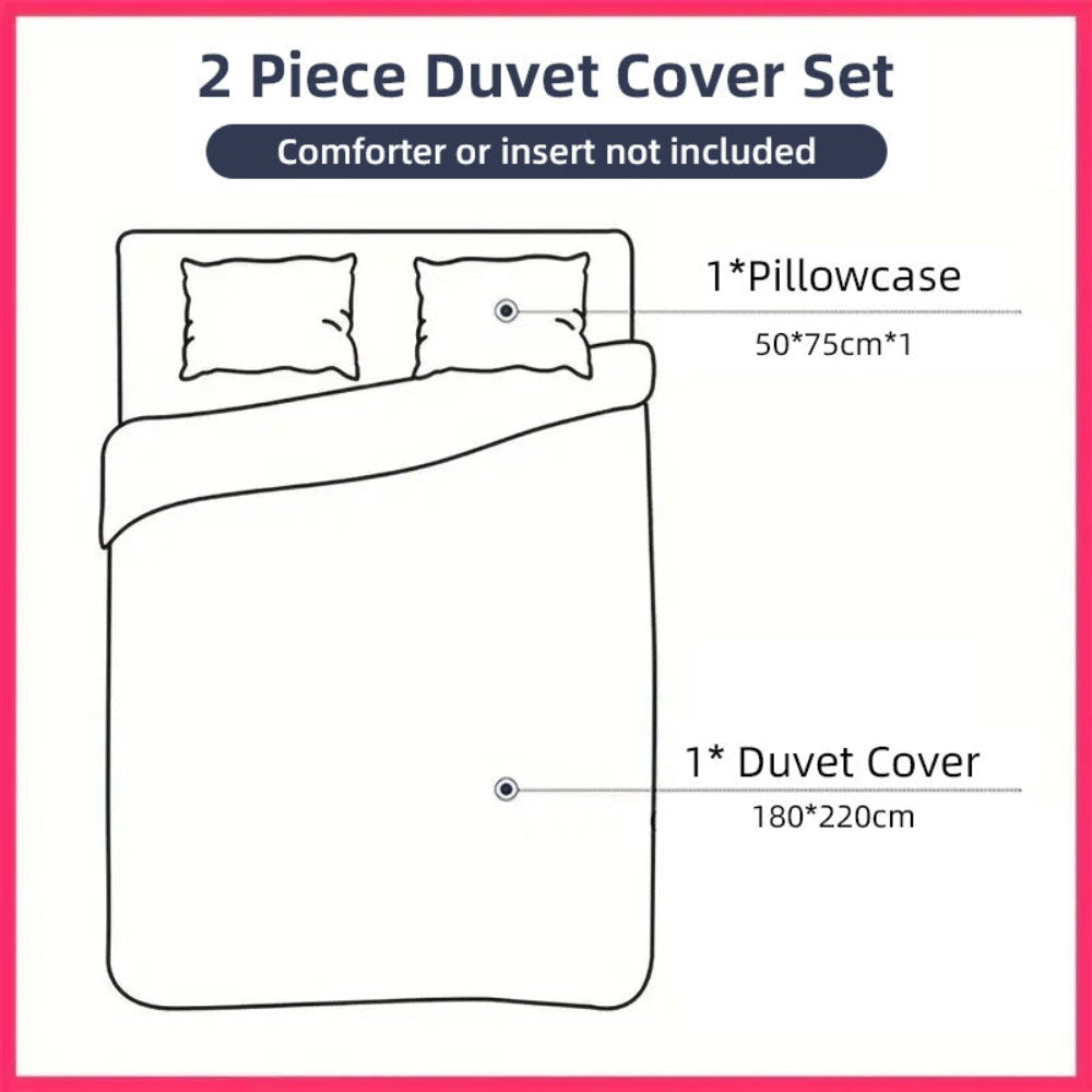 Juego de funda nórdica para cama 90-180 | Poliéster microfibra Incluye 1 funda de edredón y 1 funda de almohada (50×75 cm). Diseño liso, elegante y versátil. La funda de edredón puede utilizarse como colcha o sábana