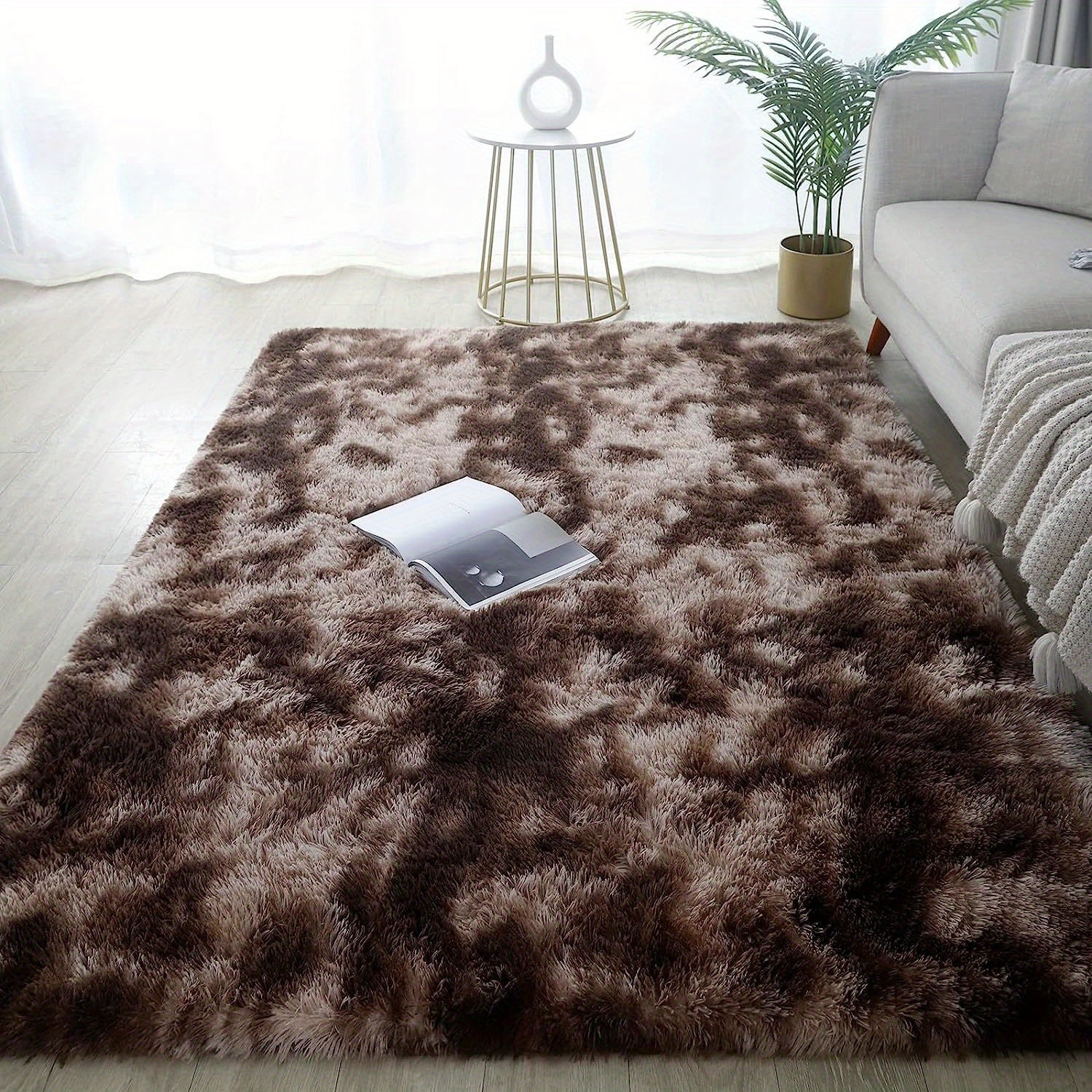 1 alfombra suave de felpa, alfombra de felpa antideslizante, alfombra suave de felpa para mesita de noche, alfombra tie-dye para sala de estar, decoración del hogar, alfombra para dormir mascotas, alfombra para dormitorio y sala de estar, decoración de la
