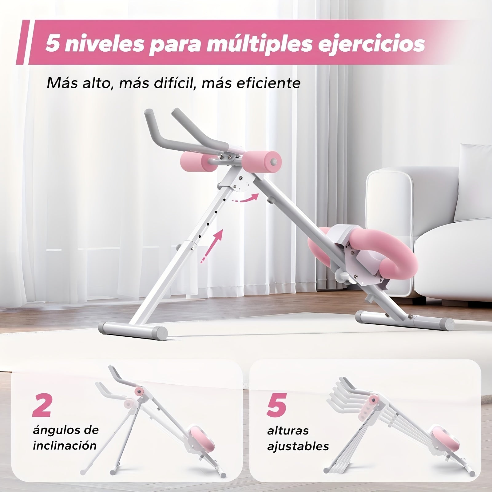Máquina de entrenamiento abdominal, equipo para ejercicios de core, entrenador ajustable para uso en gimnasio en casa, entrenador de abdominales plegable, máquina de ejercicio que apunta a abdominales, brazos, piernas y glúteos, entrenador de core y abdom