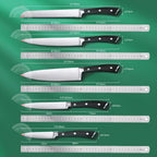 Juego de Cuchillos 6 Piezas, Juego de Cuchillos de Cocina con Bloque de Madera de Acacia Estiloso, Acero Inoxidable Alemán de Alto Carbono, Juego de Cuchillos Afilados