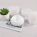Molde de silicona multi-cámara de 5 piezas para macetas de flores, jarrones y macetas de plantas suculentas - Moldes reutilizables de forma irregular para cemento/epoxi/resina de yeso con diseño de cerámica y portalápices, macetas de arcilla, fácil libera