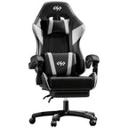 Silla de Juegos Furnishia con Reposapiés, Silla de Computadora Ajustable en Altura con Soporte Lumbar y Reposacabezas para Adultos, Silla de Oficina Giratoria 360 Grados para Oficina, Dormitorio, Estación de Trabajo Robusta