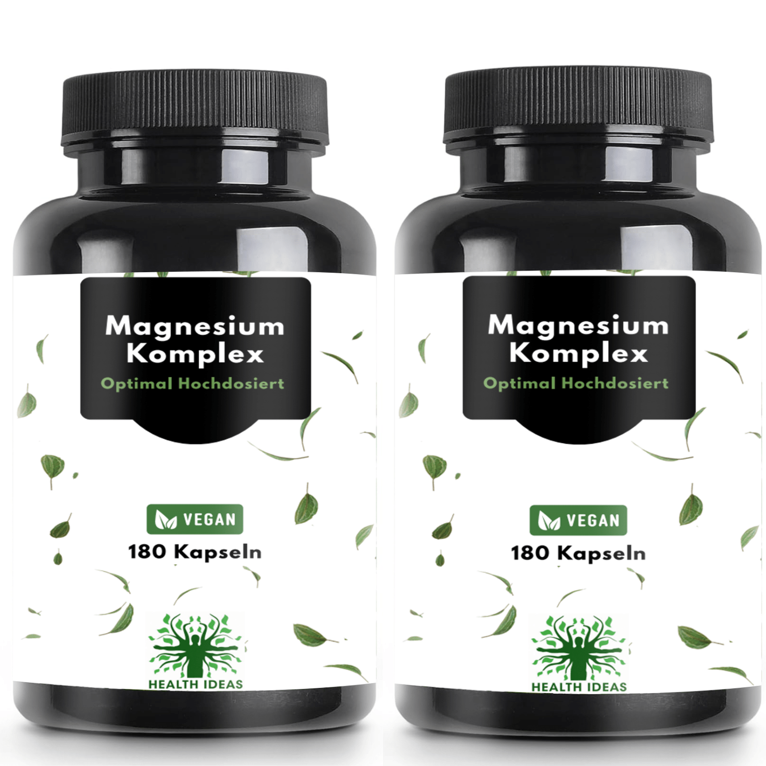 Cápsulas de Complejo de Magnesio – 180 Cápsulas Veganas – 400 mg de Magnesio Elemental por Porción Diaria – Citrato de Magnesio,Óxido, Bisglicinato y Malato