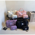 Set de Bolso Duffel de Viaje, Bolso de Fin de Semana para Mujer con Bolso de Hombro, Bolso de Mano de Noche con Compartimento para Zapatos, Bolso de Gimnasio para Yoga con Bolsa para Zapatos con Bolsillo Húmedo, Bolso de Hospital para el Trabajo de Parto