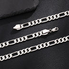 ARTPAGE Cadena Plateada 925 de Plata Esterlina Collar de Moda Figaro Plateado Collar de Moda Urbana Encanto Unisex Regalo para Hombres Día de San Valentín Día del Padre Cumpleaños Navidad con Caja de Regalo