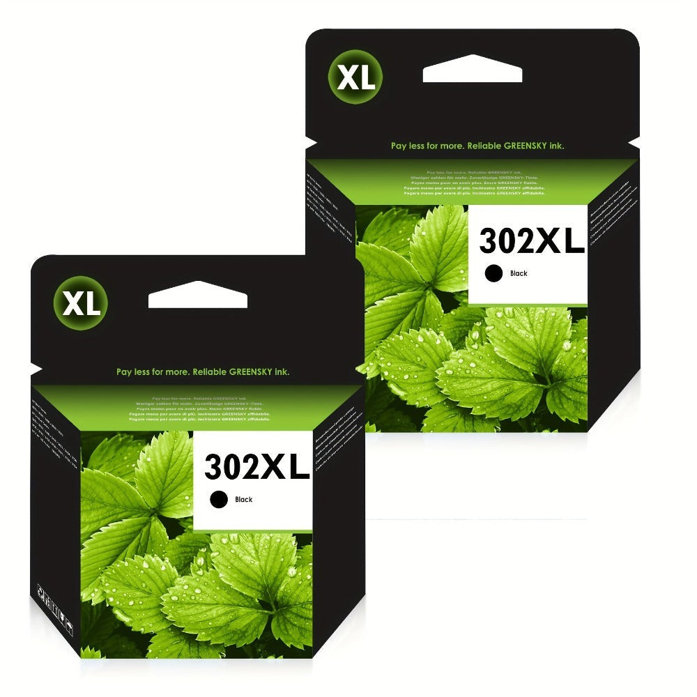 Cartucho de tinta 302XL negro compatible con HP 302 para impresoras HP 302XL Deskjet 2130 2131 1110 1111 1112 3630 5200 3639 4520 (paquete de 2)