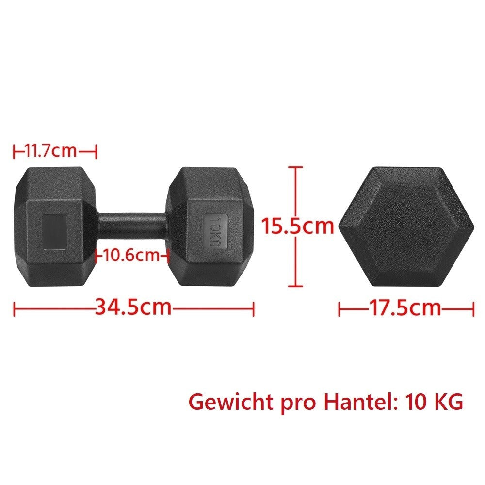 Juego de 2 Mancuernas Costoffs, Mancuernas de Hierro Fundido Hexagonales para Aeróbica, Gimnasia y Entrenamiento de Fitness