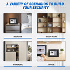 Caja Fuerte Digital Electrónica, Caja Fuerte de Pared, Caja de Dinero, Caja Fuerte Antirrobo con Llave, Caja Fuerte de Pared para Oficina, Hotel, Caja Fuerte Pequeña de Acero Premium para Hotel, Oficina, Negocios