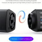 Barra de Sonido Estéreo para Smart TVs, Subwoofer sin varillas 2 en 1, Sistemas de Cine en Casa, Mejora de Graves, Conectividad Inalámbrica, TF, AUX, FM, RCA, TWS, Batería Recargable Integrada de 2000mAh, Compatible con Reproductor de DVD, TV, Computadora