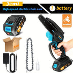 Jemi Tool Mini Motosierra 15.24cm con Batería 1/2 X 21V, Potente Motosierra Eléctrica Pequeña Portátil de Mano con Lubricador Automático, Ligera, 1.0 KG, de Mano, Fácil para Podar, Cortar, Recortar