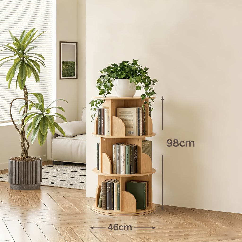 Librerías y estanterías | Torre de estantería giratoria 360°, diámetro grande de 46 cm × altura de 160 cm, librero giratorio de 3/4/5 niveles
