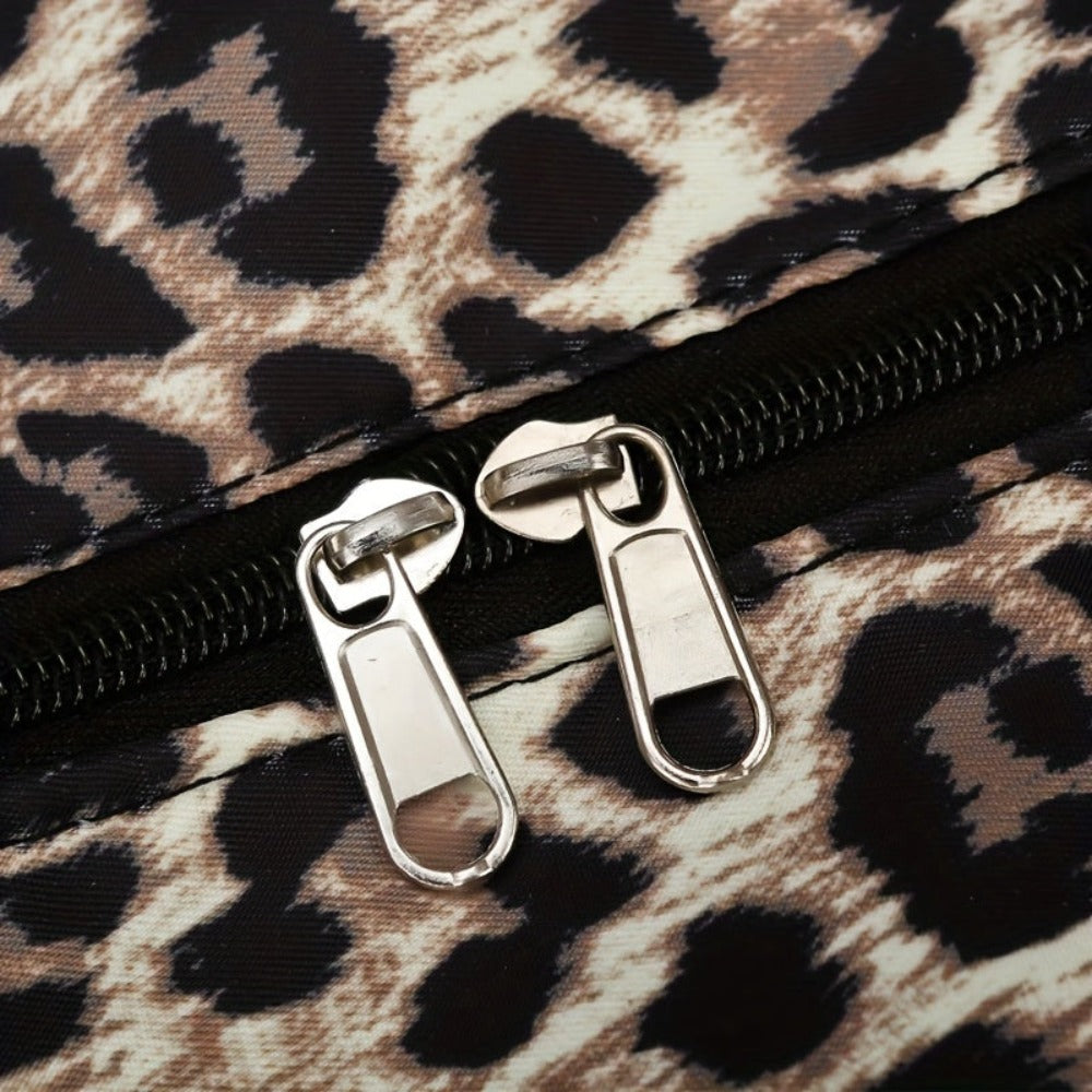 Maleta moderna con estampado de leopardo y amplio espacio, con compartimento separado para zapatos, correa de hombro ajustable, ideal para el gimnasio, yoga y escapadas de fin de semana, así como actividades de ocio y camping al aire libre