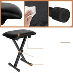 Juego de 1 taburete de hierro para piano electrónico, plegable, de altura ajustable, en forma de X, para una persona, silla para guitarra, taburete plegable de altura ajustable en forma de X para piano