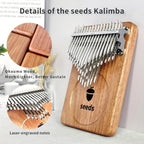 Semillas Kalimba 41 Teclas, Piano de Pulgar Avanzado C- Afinado, Cromático - Piano de Pulgar de Capas de Dedos, Caja de Resonancia de Madera Maciza, Tono Etéreo con Resonancia Sostenida, Kalimba Piano de Pulgar para Adultos Principiantes