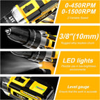Taladro | Nueva Taladro Eléctrico Inalámbrico. Taladro Brushless Doméstico con Batería de Litio (Opcional). Destornillador Eléctrico Recargable.
