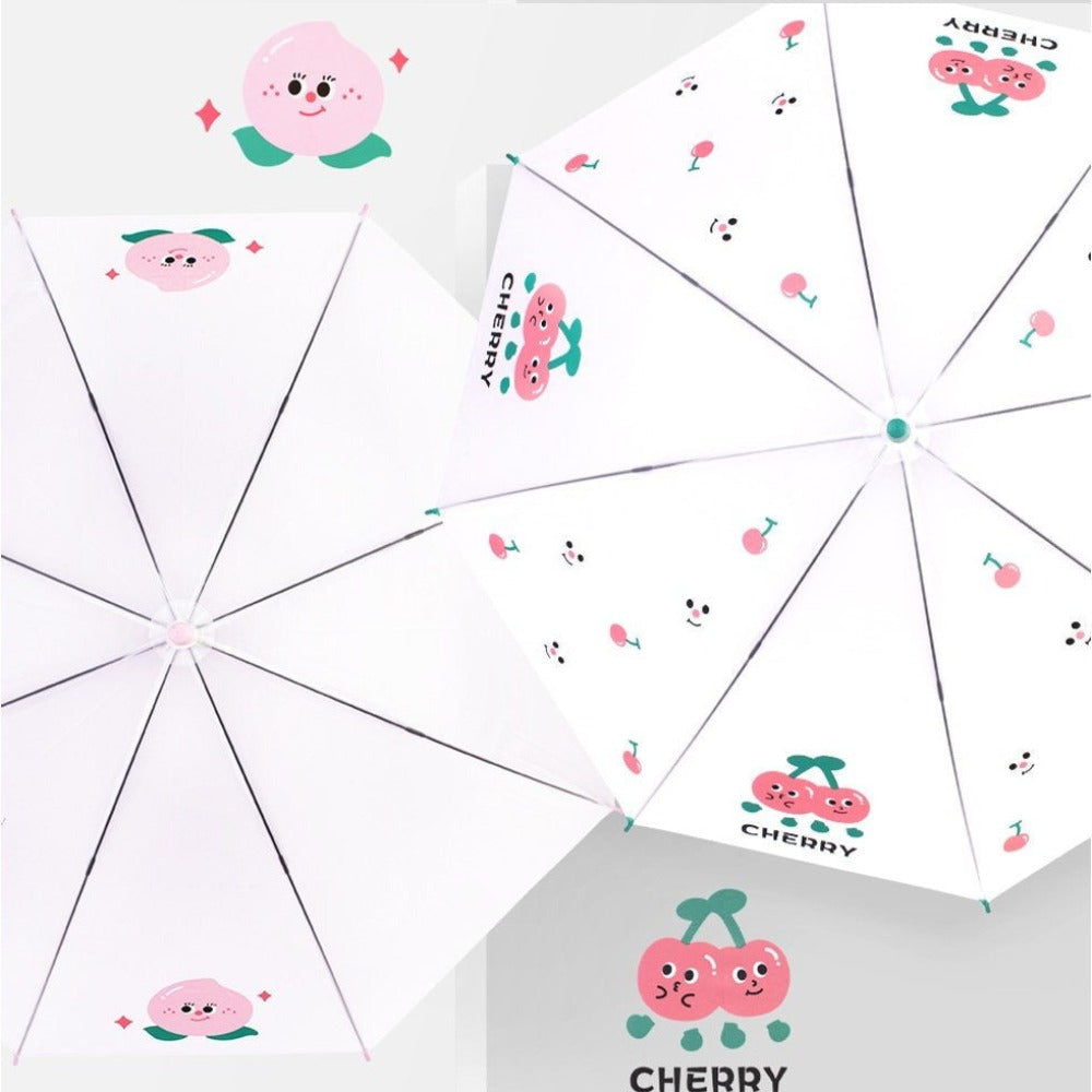 Paraguas transparente con diseños divertidos de frutas