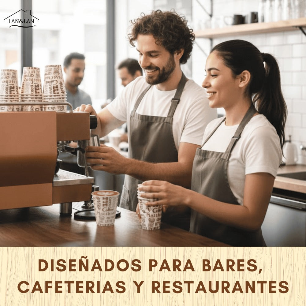 Vasos Cafe Desechables - Vasos Cartón Para Llevar Bebidas Calientes en Hostelería, Eventos y Catering - LAN&LAN