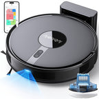 Lubluelu B40 Robot Aspirador, Robot Aspirador y Trapeador 3 en 1, 6500Pa, Bajo Ruido 62Db, Cuerpo Ultra-Delgado de 9.98 cm, Mapeo de 5 Pisos, Limpieza Diversificada, Robot Aspirador para Pelo de Mascotas, Alfombra, Piso Duro, Regalos de Navidad y Hallowee