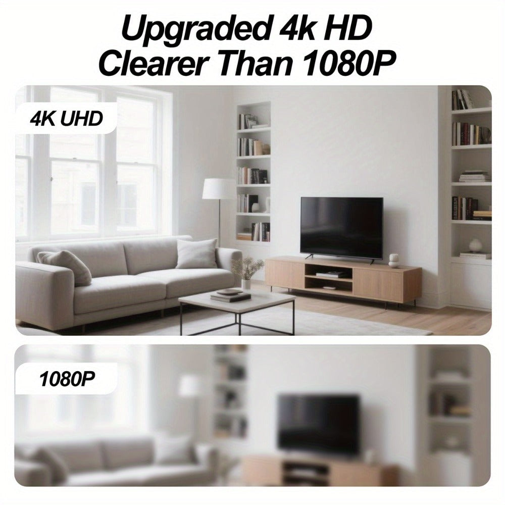 Cámara de seguridad inalámbrica despertador 4K con detección de movimiento, compatible con visualización remota en tiempo real por WIFI, notificaciones de alarma por aplicación y correo electrónico, compatible con Android e IOS, carga USB, incluye tarjeta