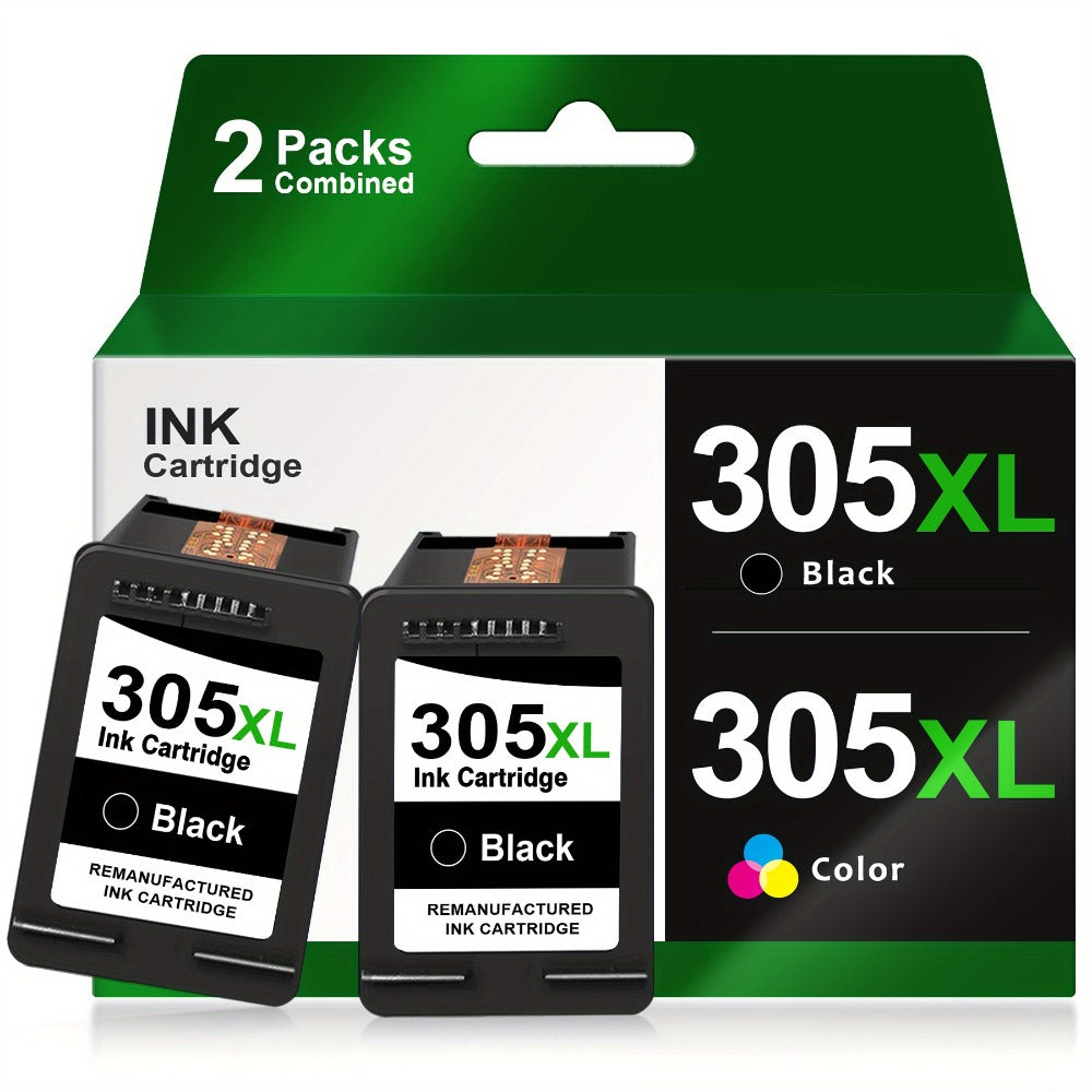 Cartucho de tinta remanufacturado de alto rendimiento 305XL para HP 305 305XL compatible con HP DeskJet 2700 2710 2720 2722 DeskJet Plus 4100 4120 4130 Envy 6000 6010 6020 6032 Envy Pro 6400 6420 - Negro y Tricolor