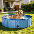 Piscina Plegable para Perros Gatos Bañera Portátil para Mascotas Plegable PVC y Resistente 80x20cm