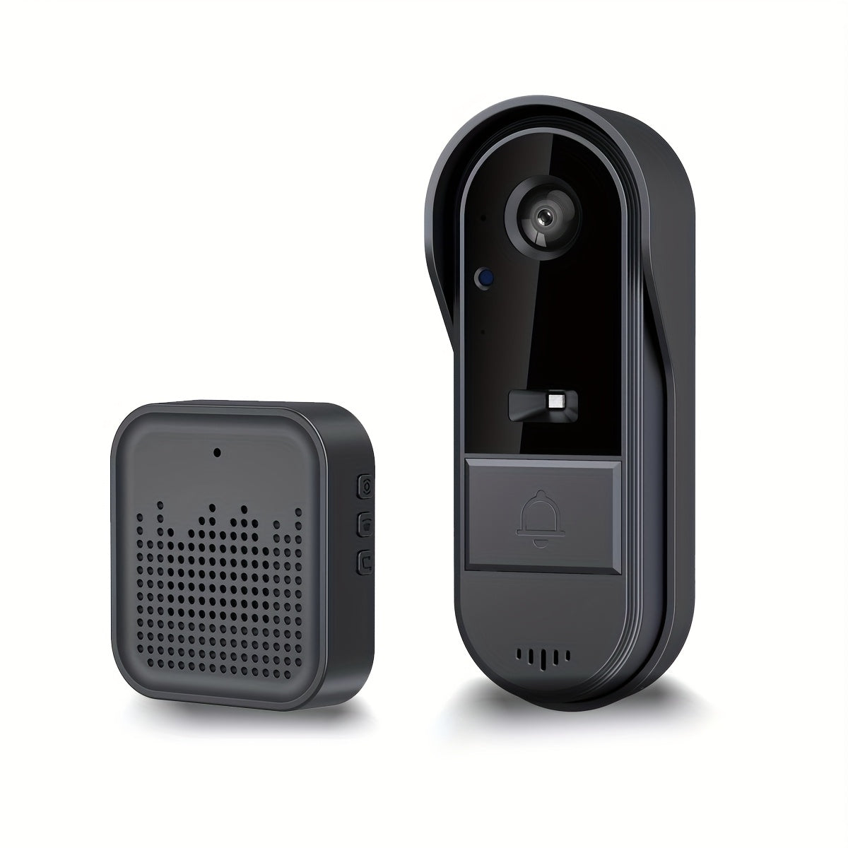 Cámara de Video Timbre Inalámbrica Wi-Fi, Cámara de Video Timbre Interior/Exterior, Detección Humana por IA y Alertas Instantáneas, Visión Nocturna HD 1080P, Audio Bidireccional, Monitor Interior en Tiempo Real, Alimentación USB, Batería de Larga Duración