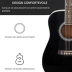 BAKAJI Guitarra Acústica Eléctrica de 41 Pulgadas con Estuche, Kit de Reemplazo de Cuerdas, Púas, Cable de Amplificador y Correa, Guitarra Folk Cutaway para Adultos y Principiantes