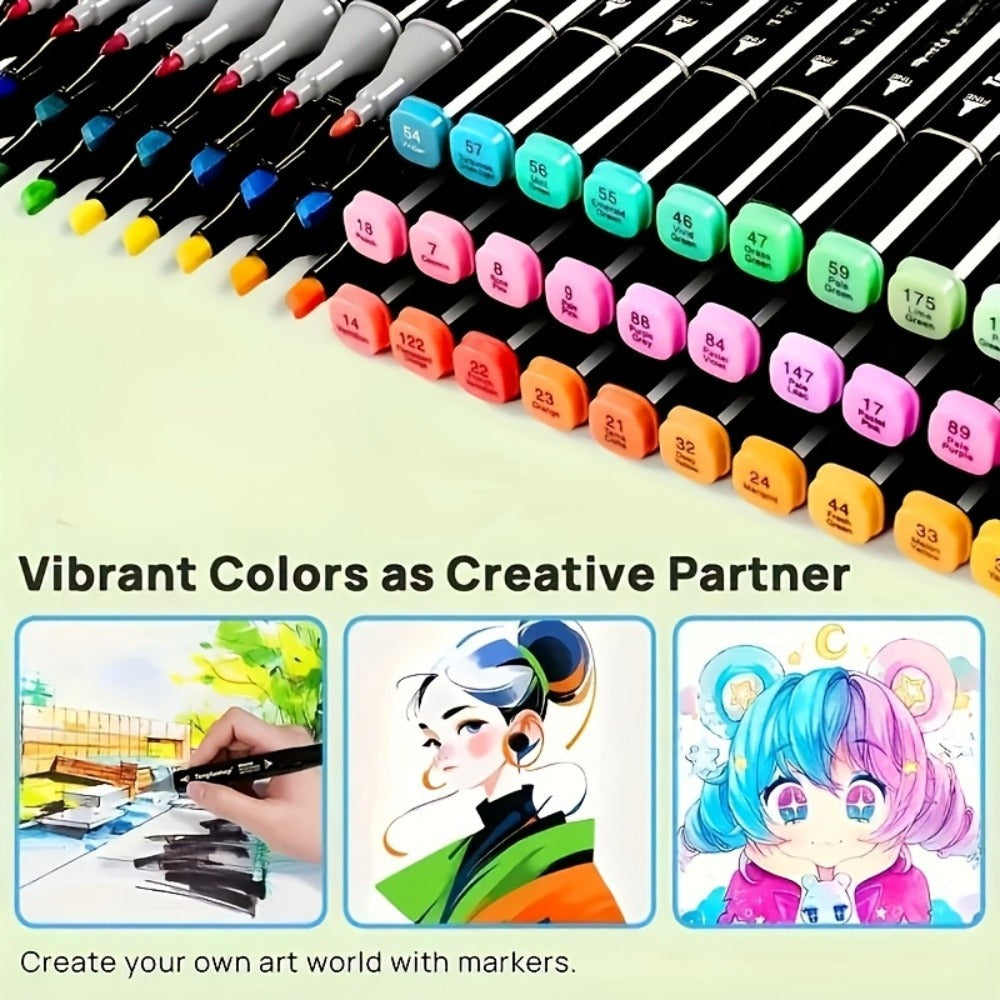 Set de 262 Marcadores de Arte, Rotuladores de Doble Punta para Dibujar para Artistas Adultos, Bocetos, Dibujo Rápido, Coloreado, Resaltado, Ilustración, Diseño de Anime, para Set de Marcadores de Dibujo Artístico