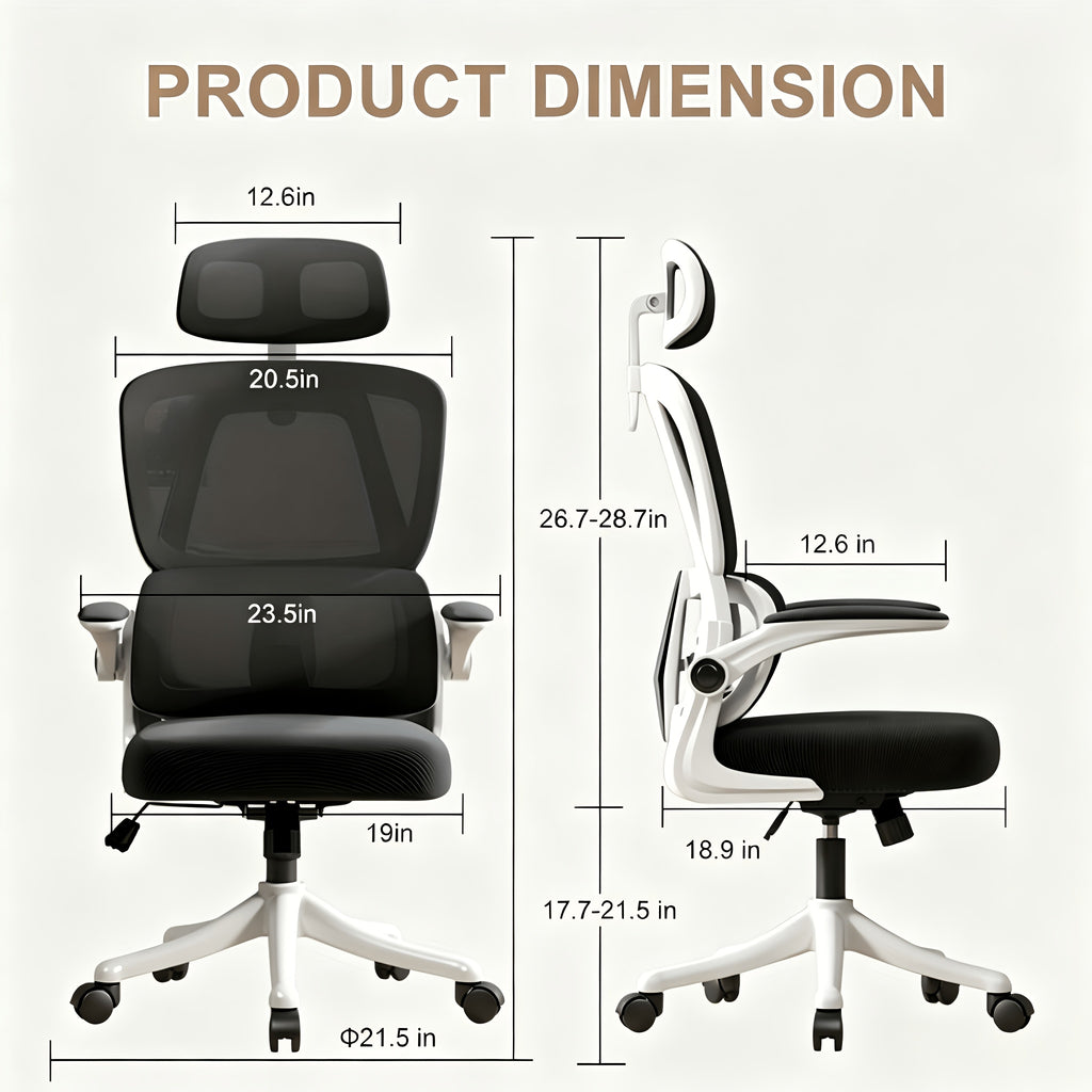 Silla de oficina | Adecuado para Escritorios y Sillas Portátiles de Oficina en Casa con Reposabrazos, Sillas de Soporte Lumbar, Sillas de Oficina