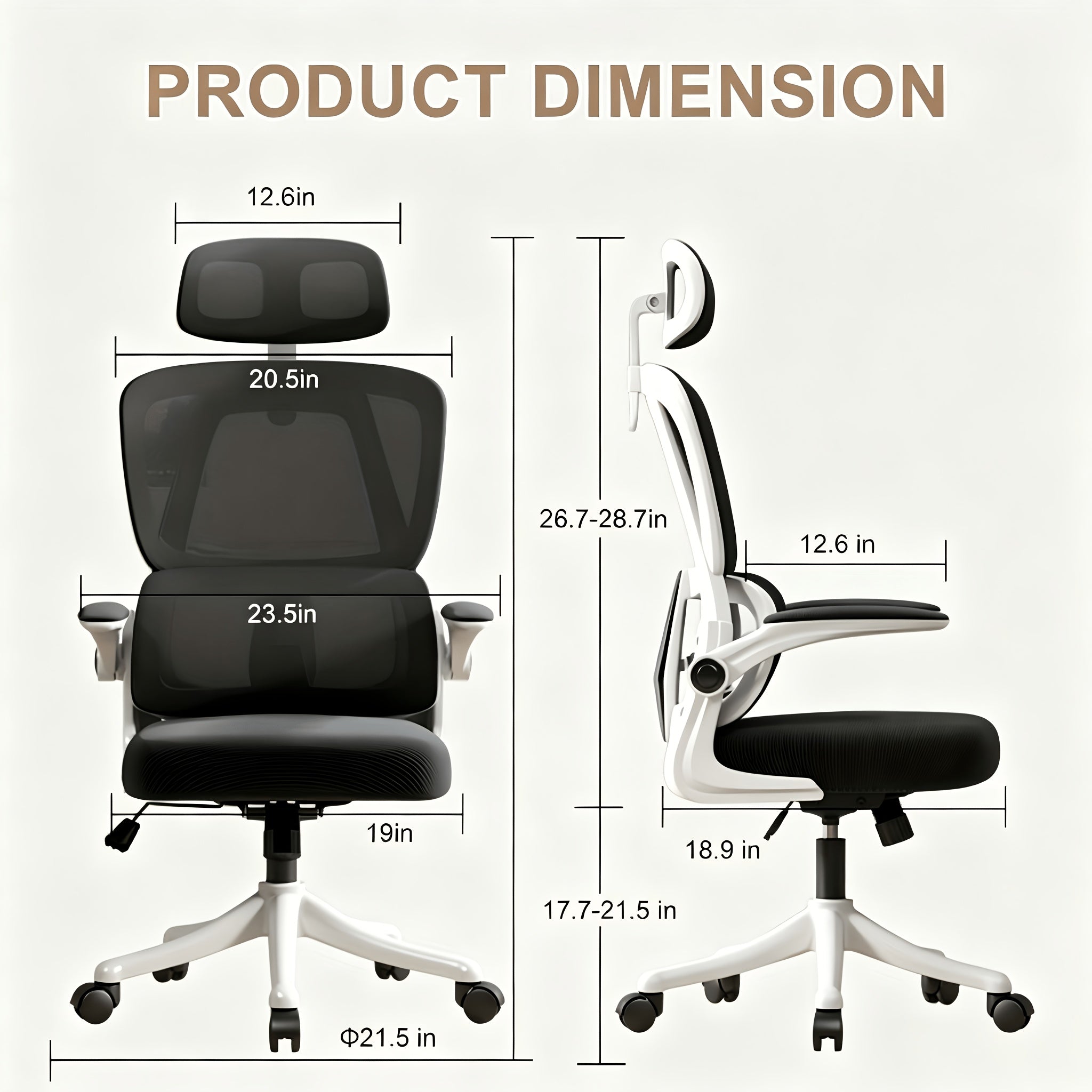 Silla de oficina | Adecuado para Escritorios y Sillas Portátiles de Oficina en Casa con Reposabrazos, Sillas de Soporte Lumbar, Sillas de Oficina