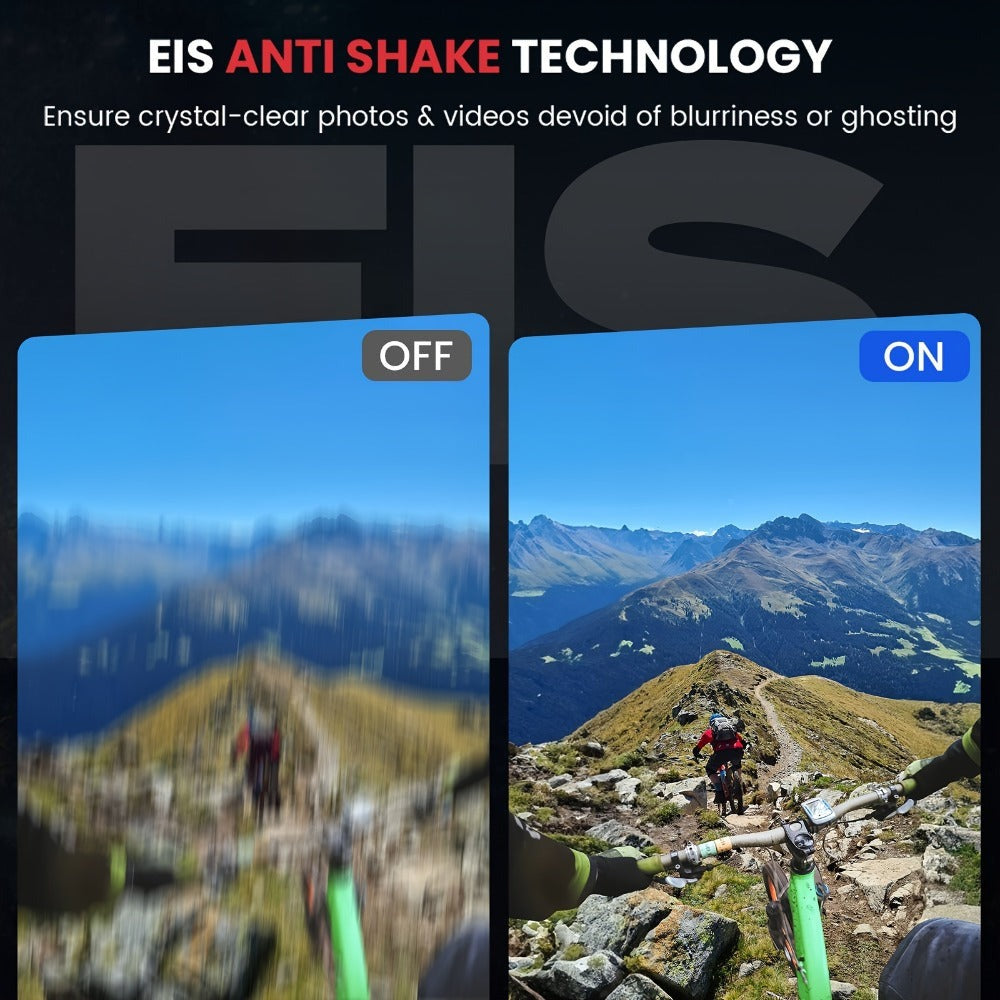 Cámara de Acción 5K Ultra HD, Fotos de 24MP, Pantalla IPS de 2 pulgadas, Con WiFi, Control Remoto por App, Batería de Polímero de Litio de 1350mAh, Modo de Alimentación Dual, Cuerpo de ABS, Con Funda Para Deportes, Vlogging y Grabación de Aventuras