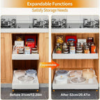 Organizador de Gabinete Extensible con Película Adhesiva, Ancho Ajustable 31cm a 52cm, Cajón Metálico Duradero para Cocina, Despensa y Baño, Mecanismo de Deslizamiento Suave, Fácil Instalación, Oferta Especial Devesanter HOT 2025 - Blanco y