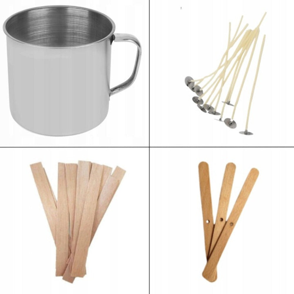 SET PARA LA CREACIÓN INDEPENDIENTE DE VELAS XXL DE SOY | CERA DE SOY | ACEITE DE AROMATIZANTE | CUEROS Y CORDONES | MOLDES DE SILICÓN | INSTRUCCIONES DE PDF GRATIS | REGALO DE SAN VALENTÍN