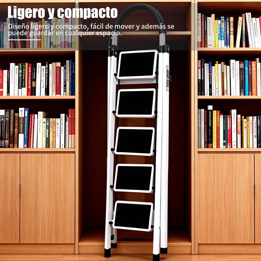 Escalera plegable doméstica de acero aleado con pasamanos antideslizante