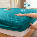 Protector de colchón acolchado impermeable refrescante de verano, 1 pieza, funda de cama ajustada ultrasuave y transpirable con bolsillo profundo, ropa de cama hipoalergénica y lavable a máquina para dormitorio, hotel y residencia de estudiantes, sin fund