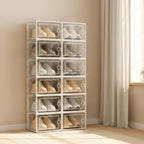 RELAXTY Pack Organizador de Calzado – Cajas DE Zapatos Transparentes Apilables con Apertura Frontal, Sistema Antivuelco y Ventilación