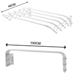 Perchero plegable telescópico blanco para balcón, toallero doméstico, toallero de baño, perchero de pared plegable telescópico, perchero invisible para interior, disponible en varias especificaciones.