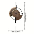 Reloj de Pared Grande y Silencioso con Movimiento de Cuarzo Japonés, Diseño Moderno en Madera y Metal para Decoración de Halloween y Navidad, Funciona con Pilas AA (No Incluidas), Pantalla Analógica para Sala, Cocina, Oficina, Decoración de Pared, Acabado