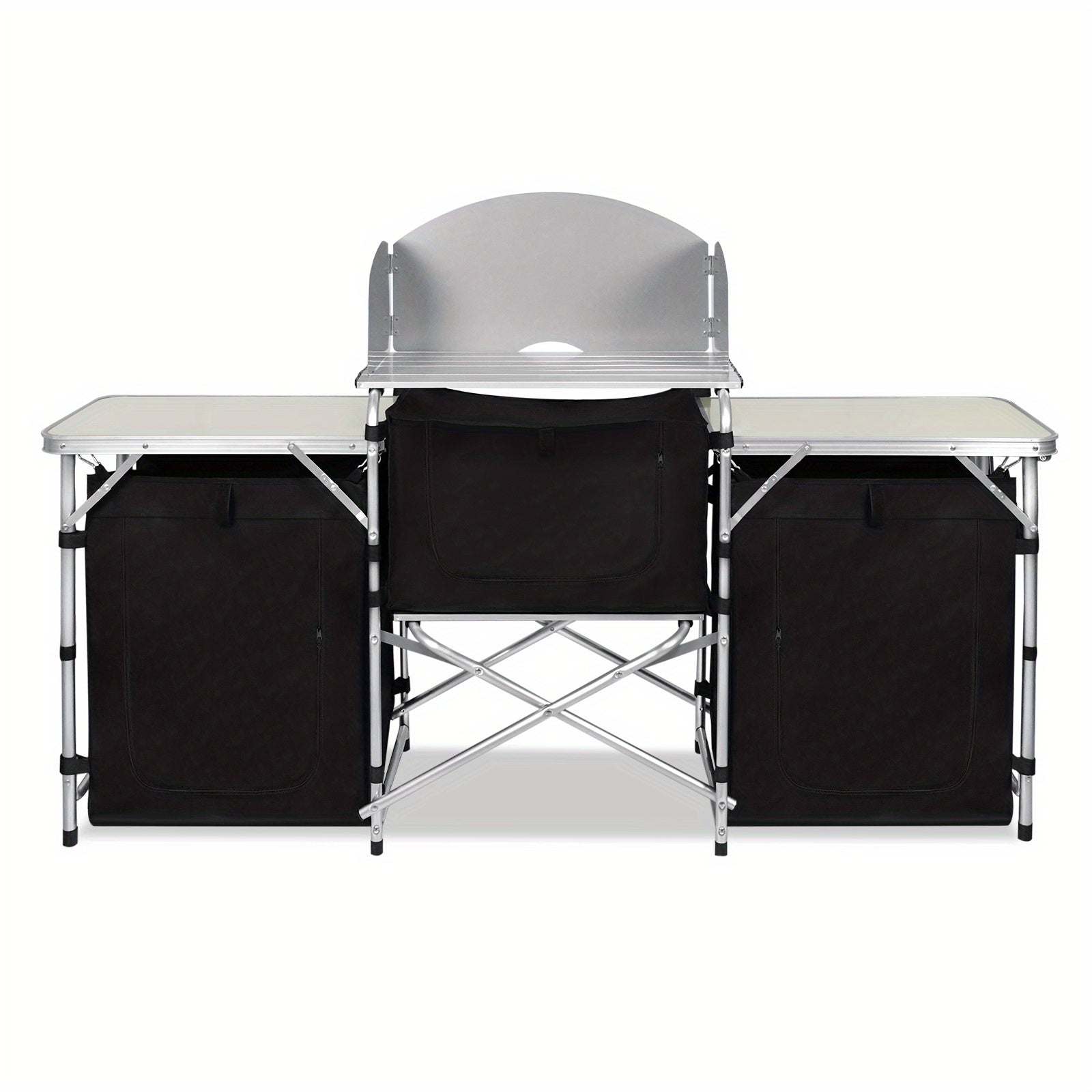 Cocina de Camping Plegable con Marco de Aluminio y Bolsa de Transporte, Gabinete Móvil para Exteriores, Cocina de Viaje, Caja de Cocina, Gabinete para Tienda de Campaña