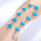 Pulsera de plata 925 para mujer, corazón de turquesa, pulsera exquisita, regalo diario para mujeres, regalo de vacaciones, regalo de San Valentín, regalo del Día de la Madre, regalo de cita, viene con caja de regalo
