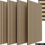 4 paneles acústicos 3D de 120X60X2.1Cm, 2.88Sqm - 4 piezas, paneles de pared con aspecto de madera, materiales de aislamiento acústico, revestimiento de pared para aislamiento acústico eficaz, con aislamiento acústico de fieltro, para estudio de grabación