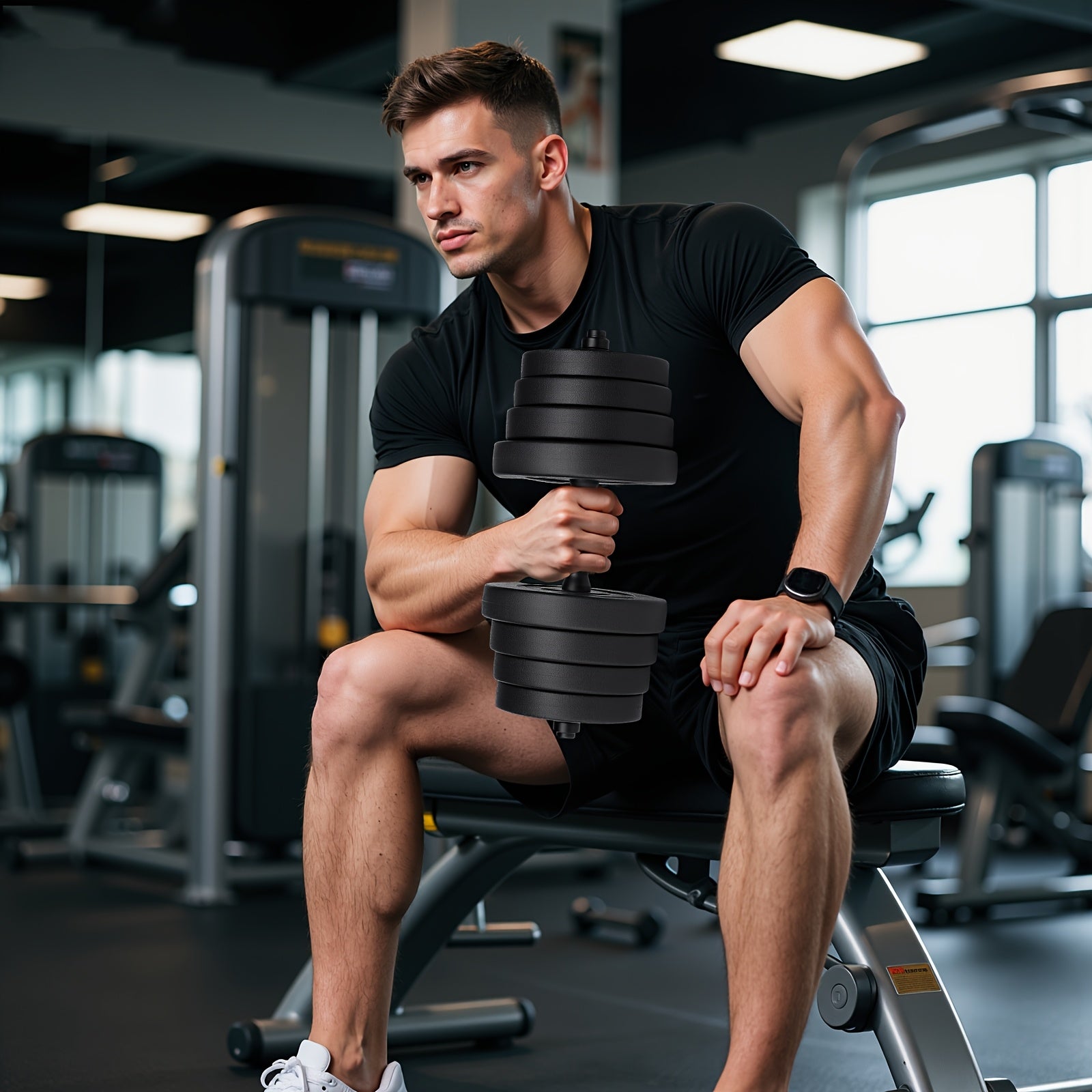 Juego de mancuernas ajustables 2 en 1 de 30 kg | Juego de mancuernas y barra | Equipo de gimnasio en casa para entrenamiento de fuerza, desarrollo muscular, ejercicios de brazos y fitness de cuerpo completo | Diseño que ahorra espacio para entrenamientos