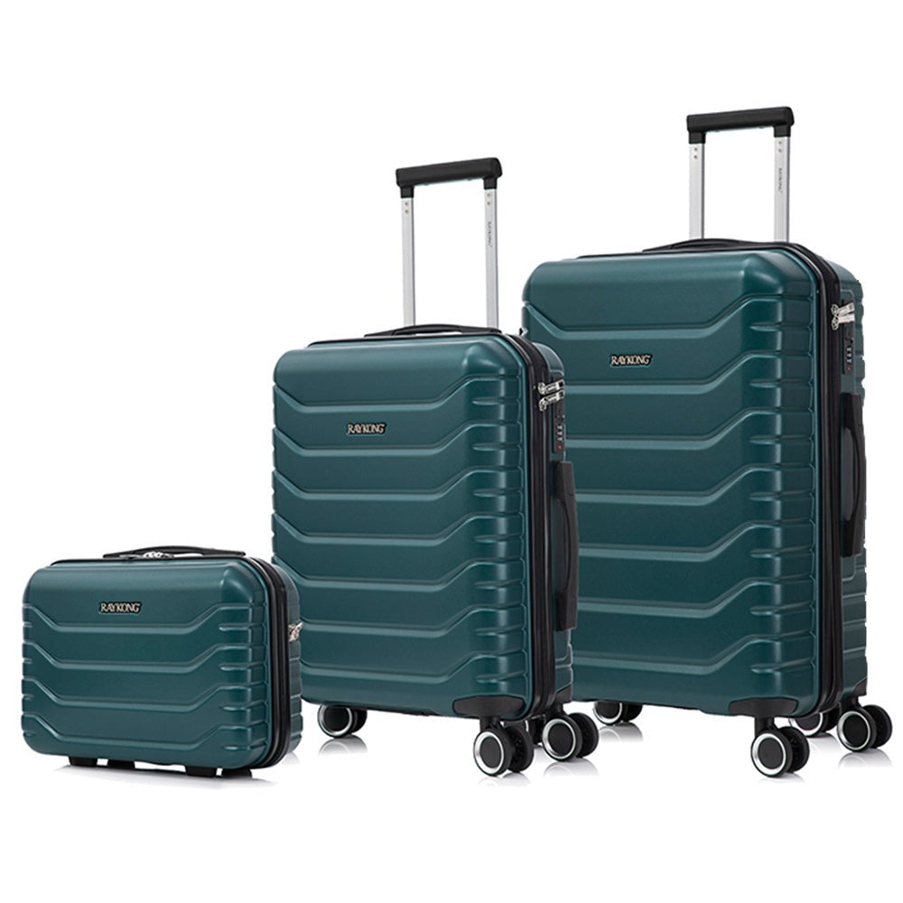 Juego de 3 Maletas 55x40x20cm ABS+Policarbonato | Maleta Mediana Expandible 66x45x27.50 - 30cm Extendido - 23kg | Neceser 29cm | Semirrígida trolley 4 ruedas giratorios a 360º cierre numérico - Negro/AzulMarino/RosaDorado/Turquesa/Menta/Verde/Amarillo/Ros