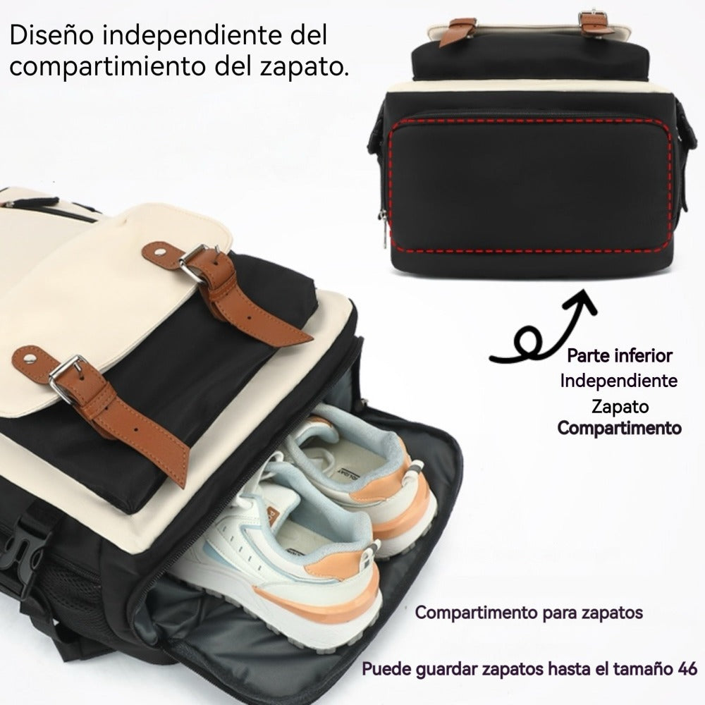 Mochila de Viaje para Cabina de Avion 43x30x18 para Vuelo Barato, Equipaje de Mano y Espaciosa con Compartimento para Zapatos y Mochila Antirrobo Multifuncional para Viajes (266)