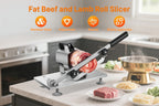 Cortadora de Carne Manual en Acero Inoxidable, Grosor Ajustable, Filo Nítido y Duradera, Fácil de Limpiar, Cortador Multiusos para Reses Bovinas, Ovejas, Verduras e Ingredientes del Hot Pot, Ideal Para Uso Doméstico o Comercial