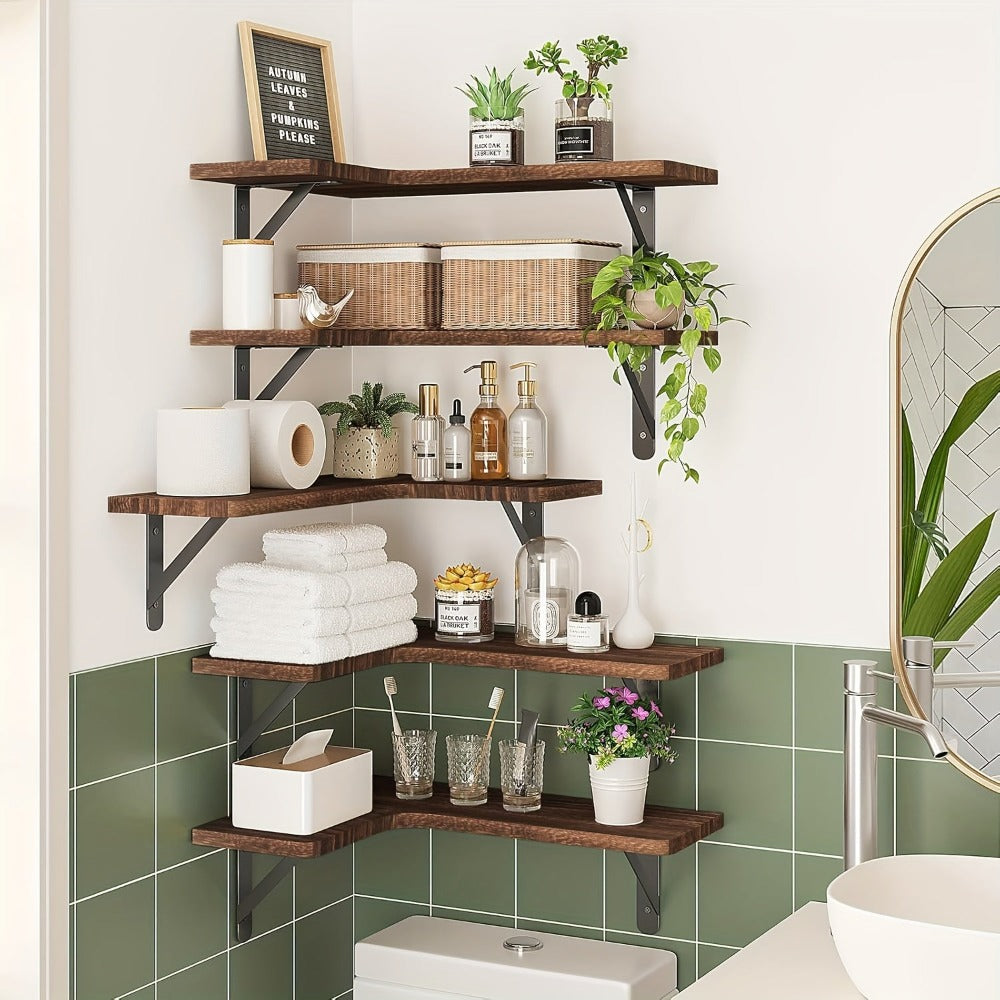 3 piezas/5 piezas de estantes flotantes, estantes de pared con soporte de acero reforzado, una sola capa que puede soportar 18 kg, fácil de instalar, estante colgante adecuado para cocina/baño/sala de estar/dormitorio
