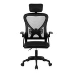 Silla de oficina ergonómica con reposacabezas y soporte lumbar, silla giratoria de escritorio con altura ajustable, silla de ordenador con respaldo de malla transpirable, reposabrazos y ruedas para oficina en casa, estudio, gaming