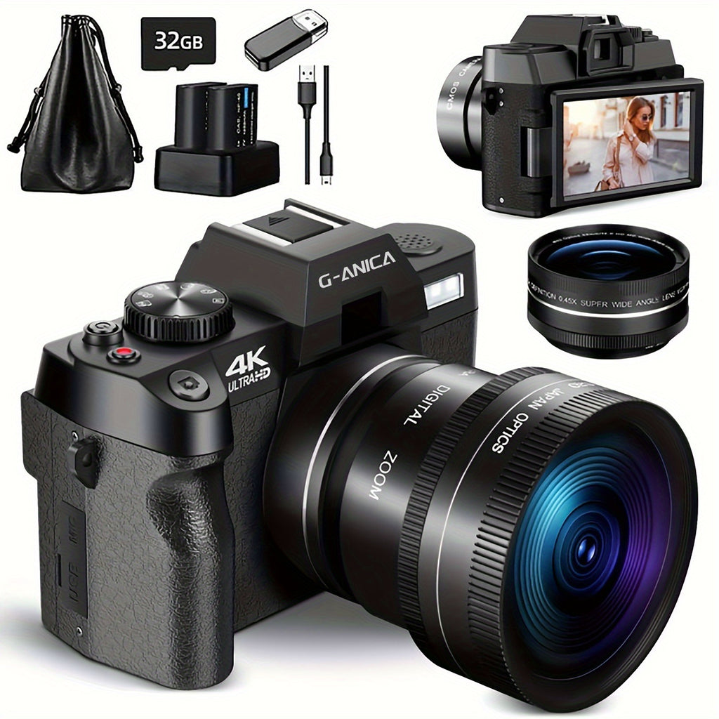 Cámara digital | Cámara Digital NBD, 48MP para Fotografía con WiFi y Control por App, Cámara 4K para Vlogging, Cámara Compacta, Ideal para