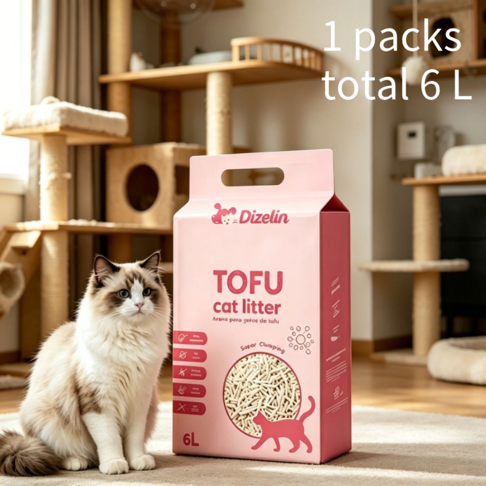 Arena para gatos de tofu, buena aglomeración, rápida absorción de agua, muy poco polvo, absorción de olores, desechable, sabor original, sabor a limón, sabor a lavanda, sabor a té verde, sabor a talco.